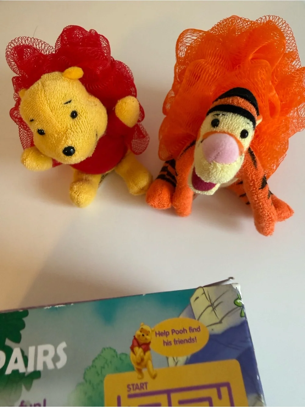 Disney Winnie the Pooh Tigger Bath Pal Pairs Loofah Plush Set NEW Vintage